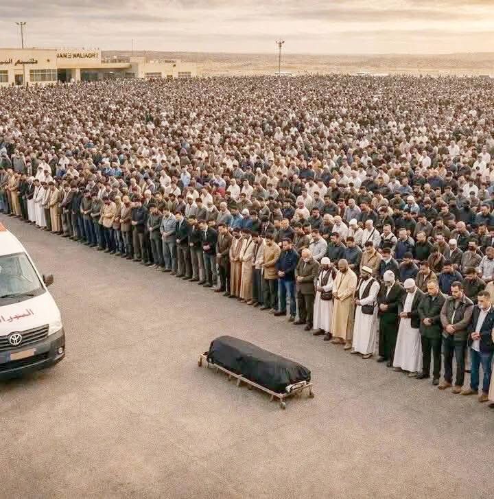 Massive crowd at Saif al-Islam Gaddafi's funeral in Bani Walid on Feb 6, 2026 - Son of Libya's former dictator, Muammar Gaddafi, who was overthrown by the US, UK and France.