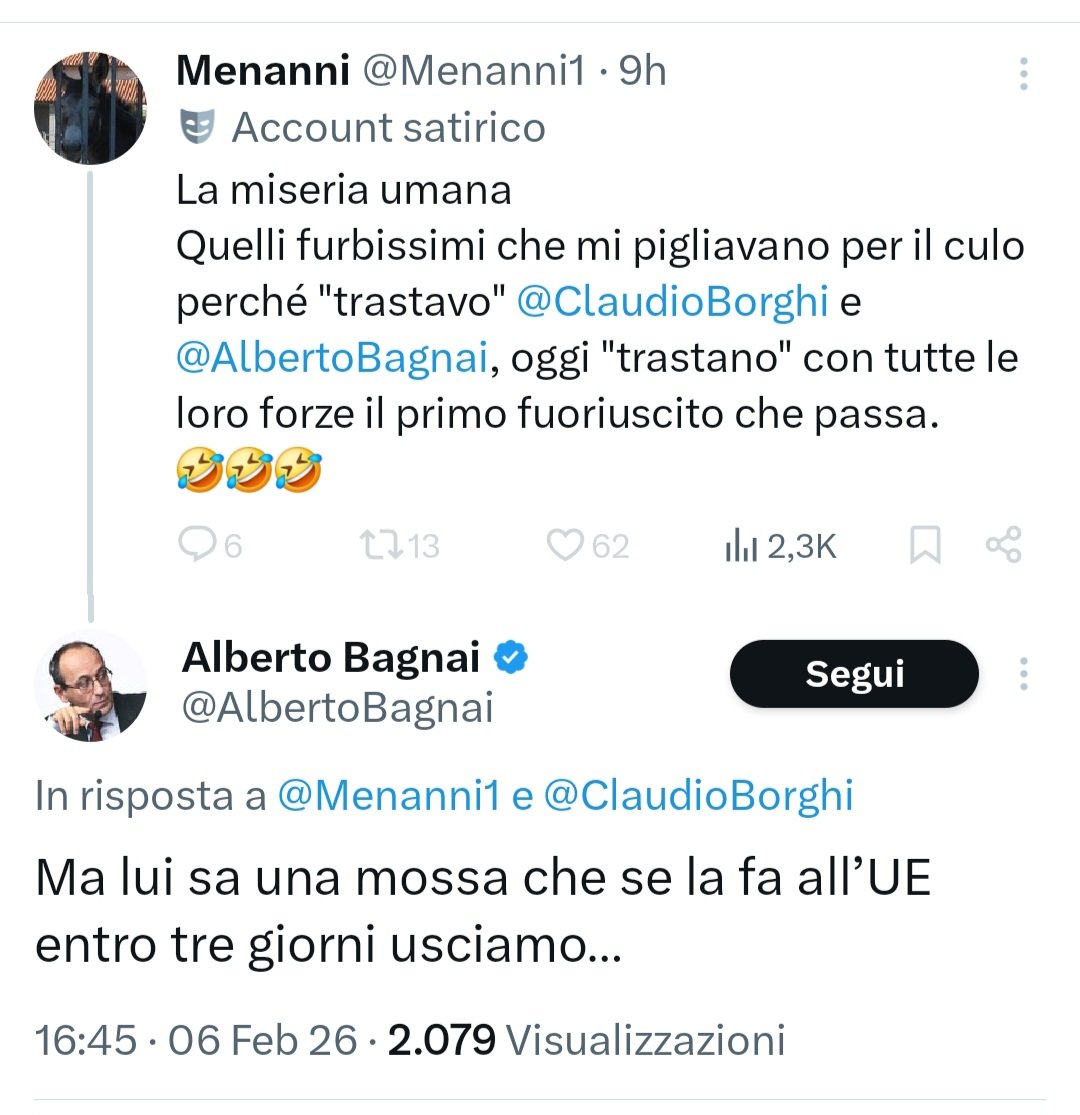 Di Vannacci non me ne può fregare di meno, ma parla uno che sono 14 anni che piglia tutti per il culo con l'uscita dall'€.