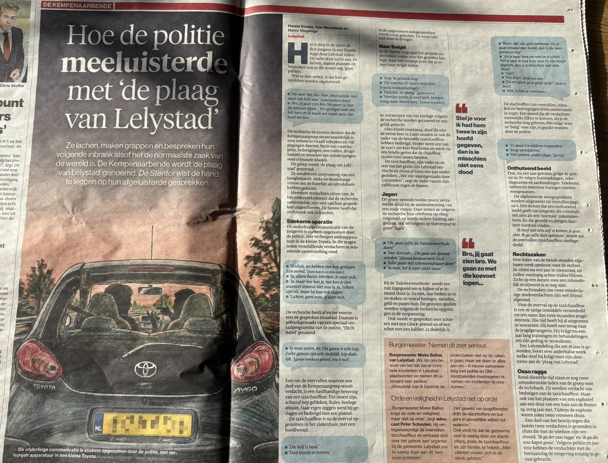 De ontluisterende gesprekken van de Kempenaarbende in Lelystad. Een jeugdgroep die het heeft over inbreken, alsof ze een kopje koffie bestellen. Met reactie van <a href="/SchoutenLegal/">Peter C. Schouten</a> Bekijk ook vooral de online versie, waar de gesprekken te beluisteren zijn destentor.nl/binnenland/pol…