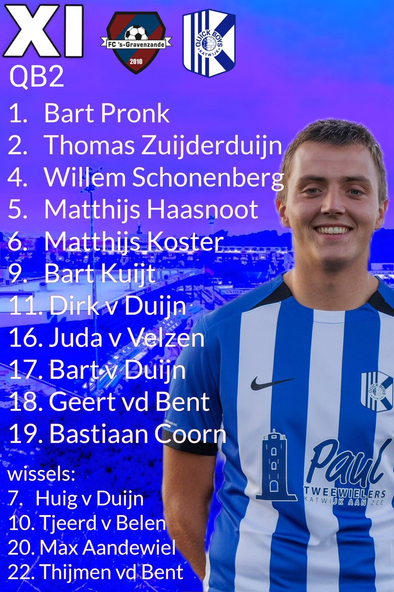 Opstelling van vandaag
