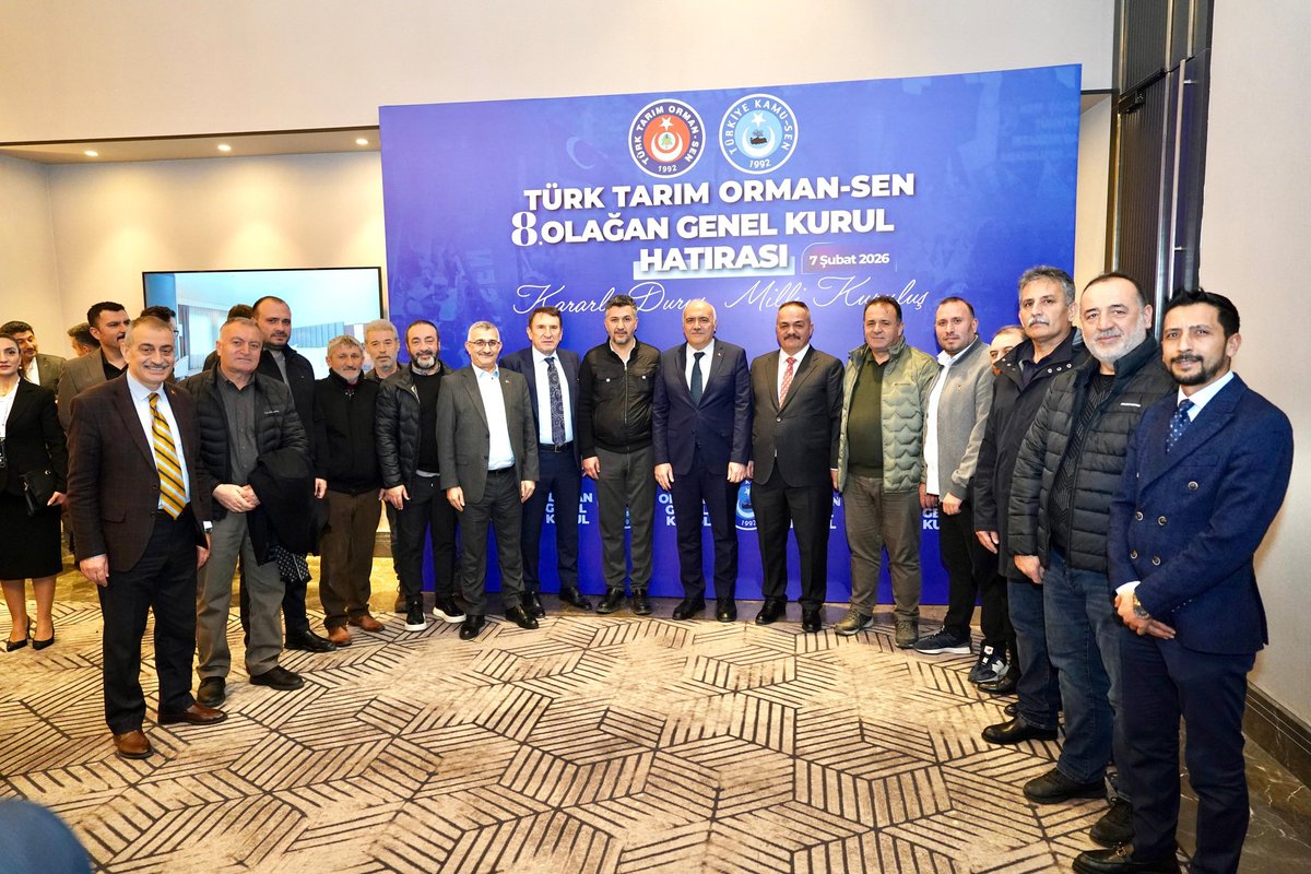 SuleymanAcar06's tweet photo. Emekle büyüyen, üretimle güçlenen bir Türkiye için verilen her mücadele kıymetlidir.

Türk Tarım Orman-Sen 8. Olağan Genel Kurulu’na katılarak bu anlamlı buluşmaya şahitlik ettik.

Güven tazeleyerek yeniden Genel Başkan seçilen Ahmet Demirci’yi, Genel Başkan Yardımcılığı görevine seçilen hemşehrimiz Nuri Akça’yı ve yönetim kurulunu tebrik ediyor; Türk Tarım Orman-Sen ailesine hayırlı olmasını diliyorum.