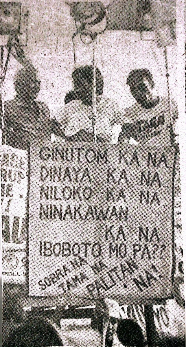 Relevant reminder from the 1986 snap elections.

#EDSA40
#DefendHistoricalTruth