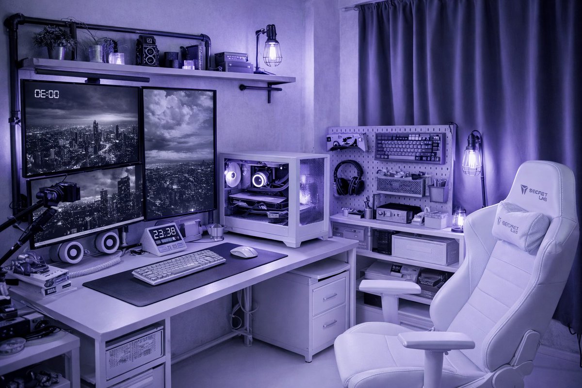 インダストリアルっぽさもありつつ清潔感のあるホワイト×パープルなデスクが好き💜🤍
#desksetup #ガジェット女子