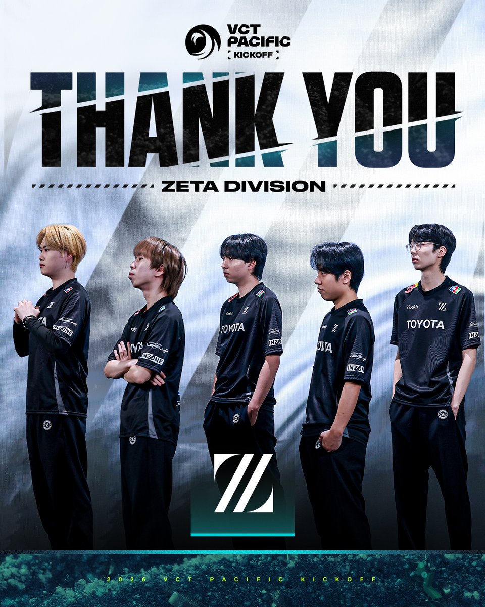 vctpacific's tweet photo. ZETA DIVISION’s #VCTPacific Kickoff run ends today. GGWP!

See you in Stage 1, @zetadivision! https://t.co/fbMKB2die6