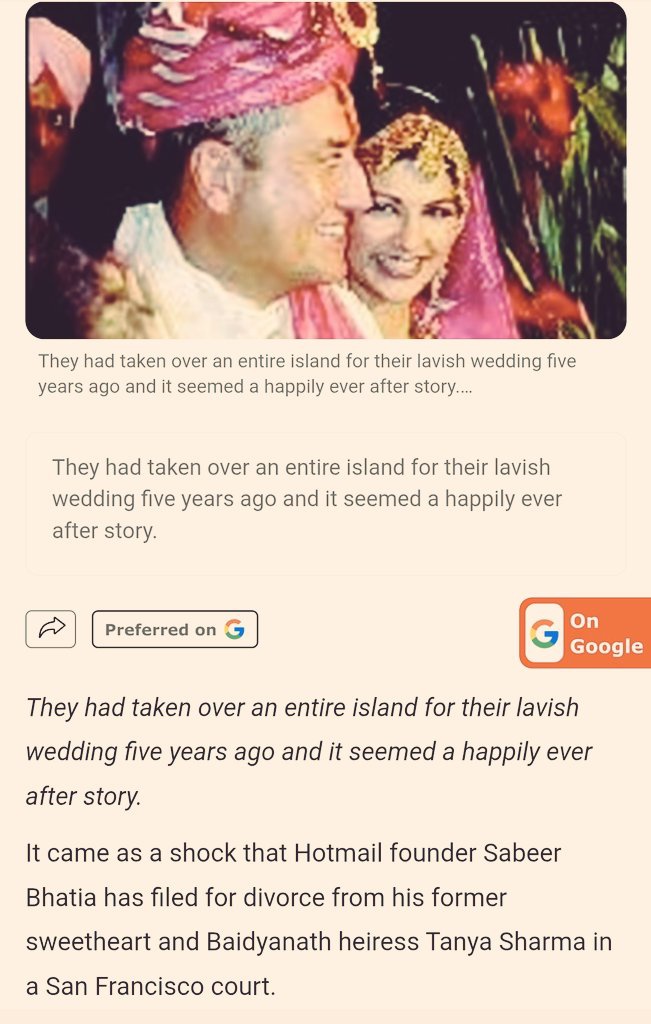 Rads0071's tweet image. Buying off an entire island and having a destination wedding didn't prevent Sabeer Bhatia's Divorce

What do women want ? 

Only #Alimony ?
