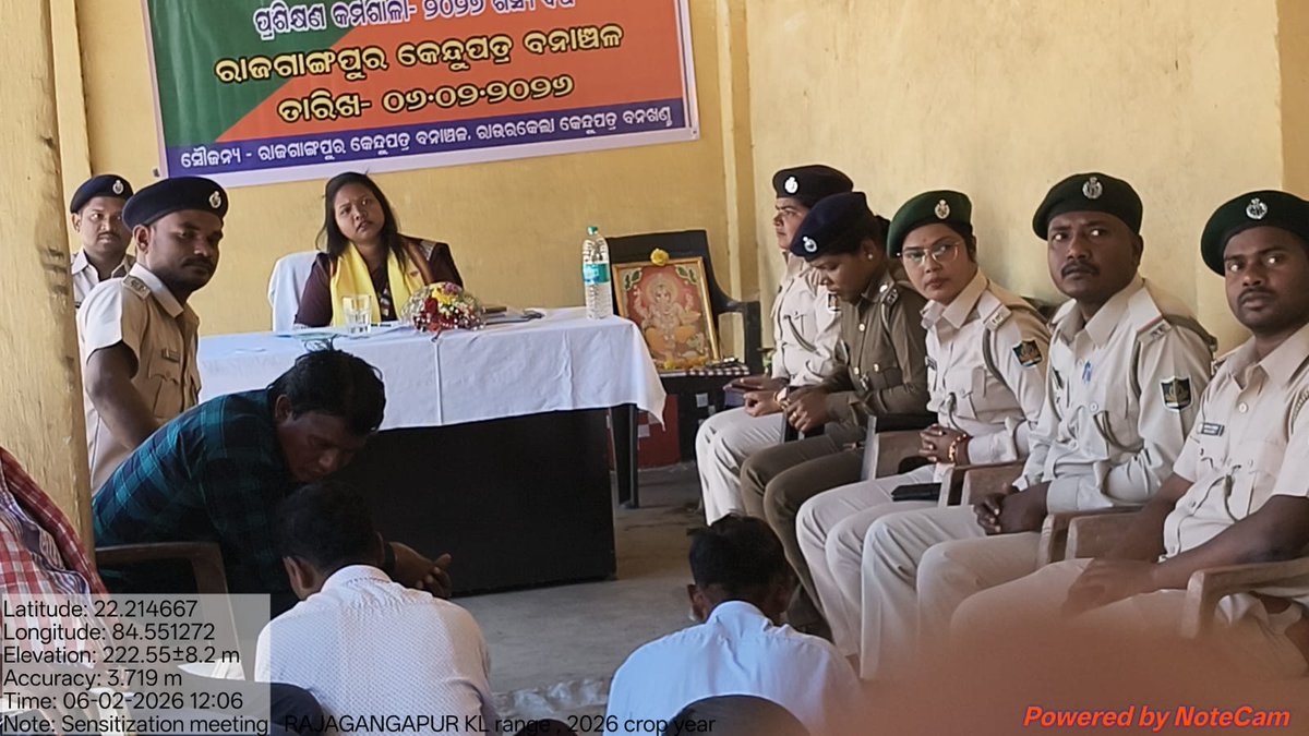 dforkl's tweet photo. A sensitization meeting at Rajgangpur K.L. Range was conducted on 06.02.2026 under the guidance of the Chief Guest, Smt. Arati Negi, ACF,focusing on preparedness and awareness for effective implementation of Kendu Leaf operations for 2026 Crop year. https://t.co/bjzntqErN3