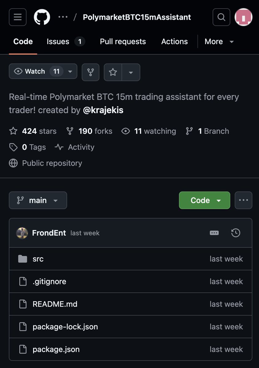 cap000NE's tweet photo. Claude bot reportedly made $250K in just 3 days on Polymarket.

Looks like we’re entering a reality where serious money can be made almost out of thin air.

One trader uses a bot that trades BTC and ETH and, according to him, barely ever loses.
The most interesting part: the bot’s code is public and available on GitHub.
Is this the next level of market edge - or just a lucky run?

According to his profile:
https://t.co/vvQkhf4DyH

Would you try something like this? 👀
