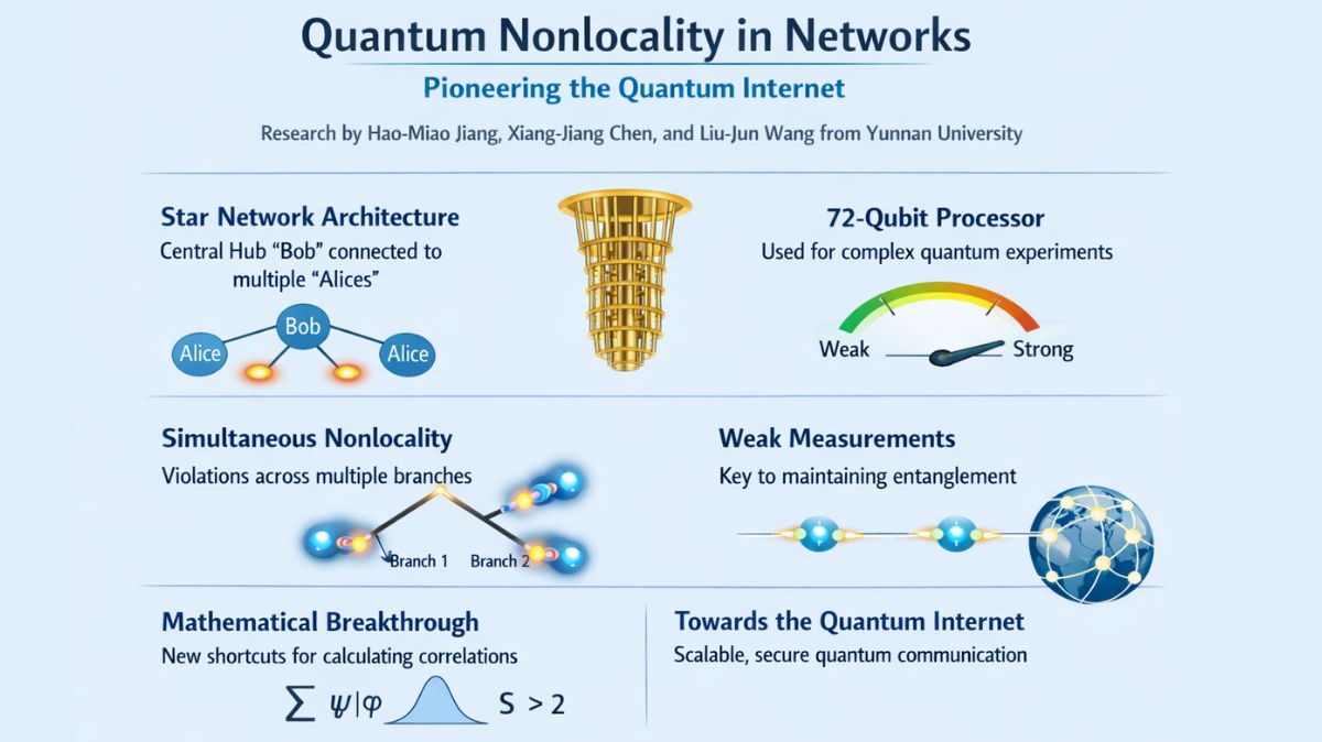 TechGovind70399's tweet photo. Scientists Share Quantum Nonlocality Across Entire Networks
Read more on https://t.co/KfckmyVY8H
#QuantumNonlocality #quantuminformationscience #QuantumInternet #Entanglement #quantumstates #spookyaction #quantumcomputing #quantumtechnology #News #Technews #Technology #Technologynews #Technologytrends #Govindhtech @TechGovind70399