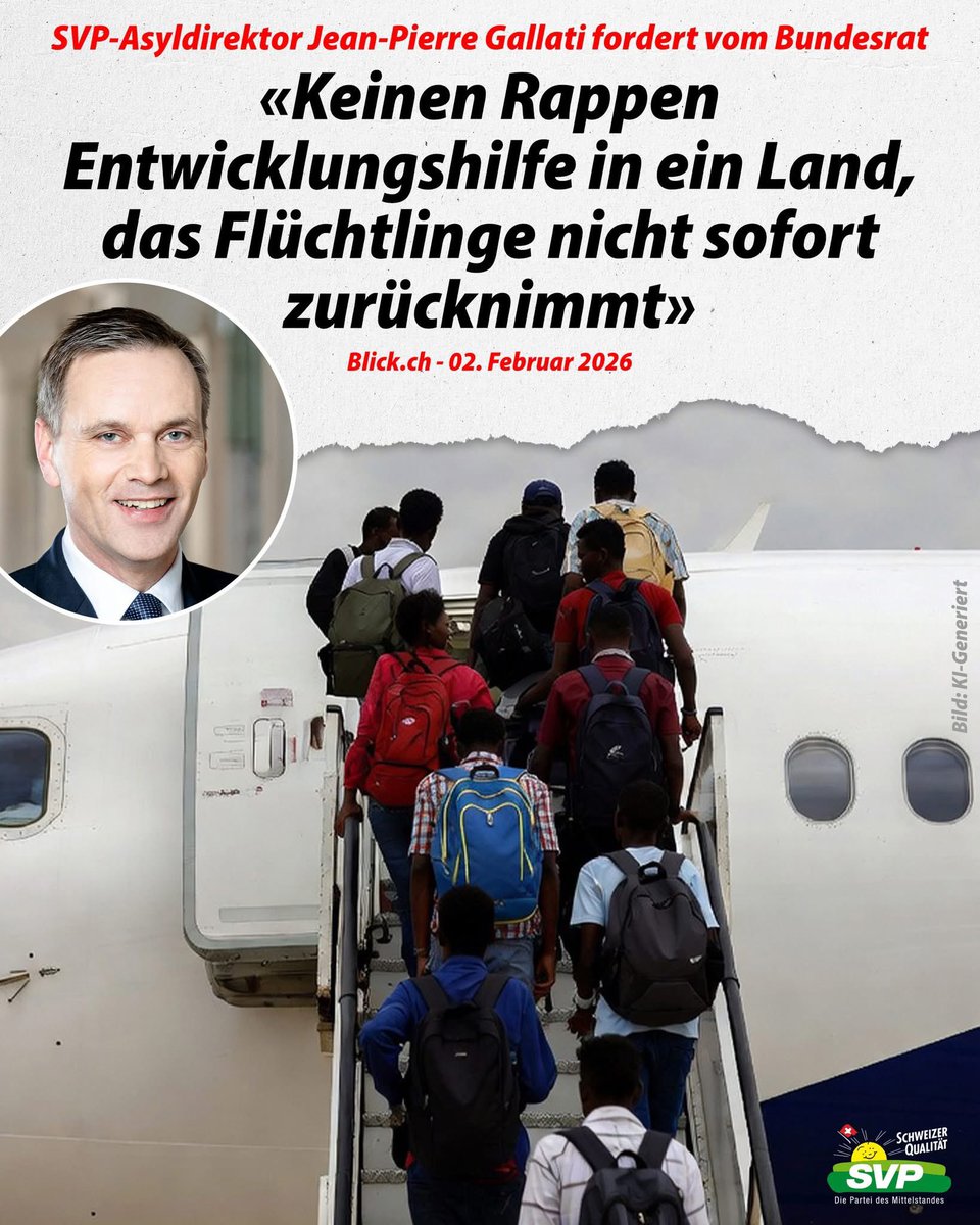 Endlich spricht es jemand klar aus: Wer seine eigenen Staatsbürger nicht zurücknimmt, soll auch keinen Rappen Entwicklungshilfe aus der Schweiz erhalten. So einfach ist das.

Es kann nicht sein, dass wir Milliarden ins Ausland überweisen und gleichzeitig Tausende abgewiesene
