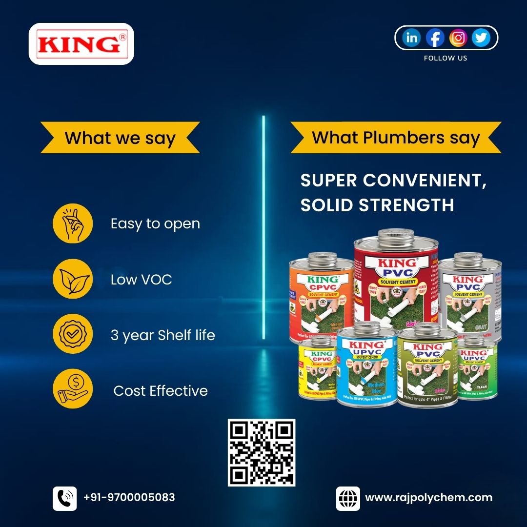 rajpolychem's tweet image. What we say 🤝 What plumbers say
Super convenient. Solid strength.
📞 +91-9700005083
🌐 rajpolychem.com
#PVCCement #CPVC #Plumbing #Construction #MadeInIndia