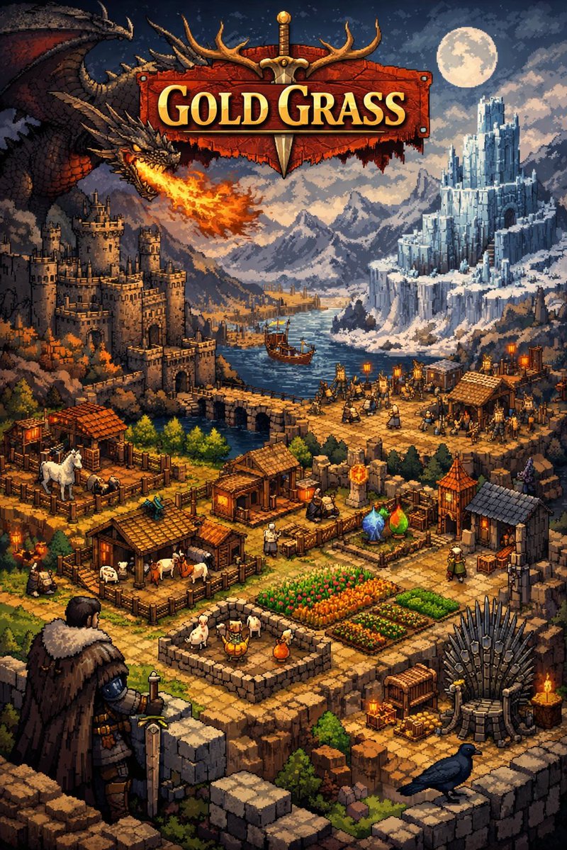 ⛩️If you love <a href="/GameOfThrones/">Game of Thrones</a>, 

You should check <a href="/gold_grass_game/">Gold Grass</a> are Inspired by legendary worlds such as  Game of Thrones,The Lord of the Rings, and Harry Potter Gold Grass offers a cozy yet strategic pixel-art style

🐉Will there be a dragon ? <a href="/gold_grass_game/">Gold Grass</a> <a href="/ahs_crypto/">ahs</a>   👀