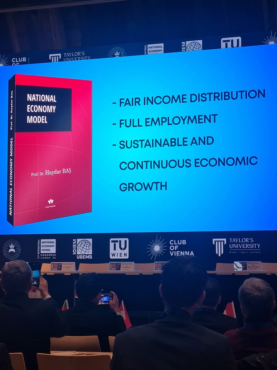 Milli Ekonomi Modeli Kongresi’nde,
farklı ülkelerden akademisyenlerle birlikte,
Prof. Dr. Haydar Baş’ın Milli Ekonomi Modelinin
temel hedefleri bilimsel zeminde ele alınıyor:
▪️ Adil gelir dağılımı
▪️ Tam istihdam
▪️ Sürdürülebilir ve kesintisiz ekonomik büyüme

Ekonomi; insanı