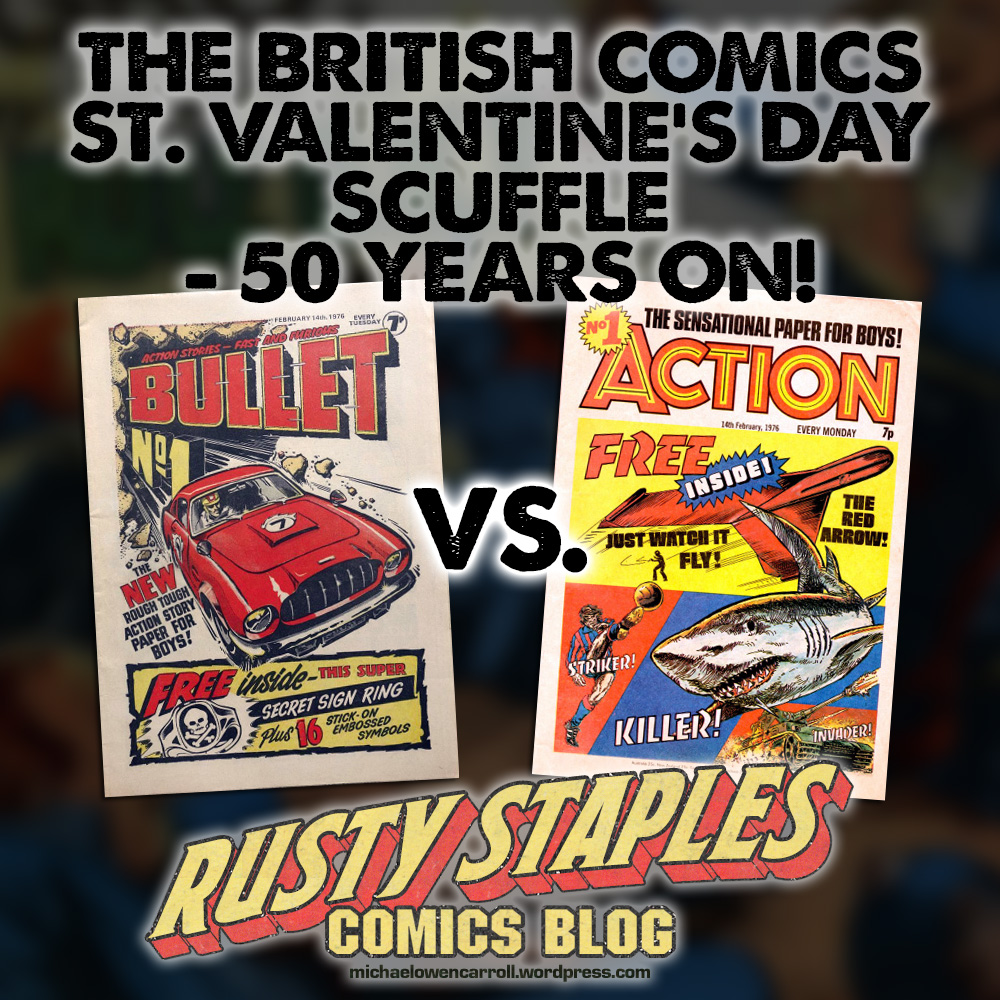 MikeOwenCarroll's tweet photo. Fifty years ago this very weekend rival British comics Action and Bullet debuted... yet one of their creators was a double-agent, working for both sides!
https://t.co/SsLFz8KaF8
#RustyStaples #comics #ActionComic #BulletComic https://t.co/0kn4Ou4OgB
