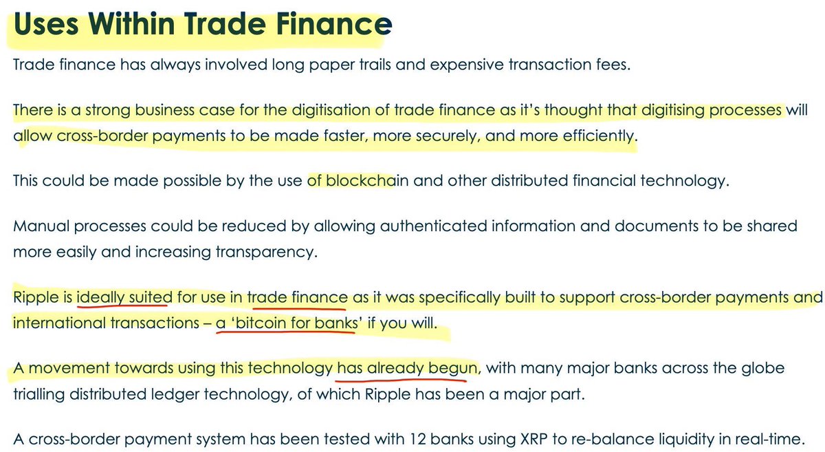 SMQKEDQG's tweet photo. ‼️XRP IS A BETTER VERSION OF BITCOIN‼️

Read closely.😶‍🌫️

“The difference between the XRPL and other major blockchain networks such as Bitcoin and Ethereum is that XRPL uses the Federated Byzantine Agreement (FBA) as its consensus mechanism, which makes its settlement extremely fast…Because of these properties, XRPL is ideal for payments and settlement use cases.”✅

“XRP has an actual use case.”✅

“XRP's Consensus Protocol system is comparatively much more efficient than Bitcoin's PoW”✅

“Ripple is ideally suited for use in trade finance as it was specifically built to support cross-border payments and international transactions - a 'bitcoin for banks' if you will.”✅

Documented 4x.📝💨