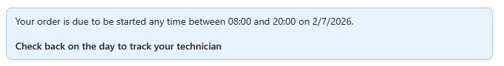 jonhudghton's tweet photo. @Halfords_uk We have a tyre fitting today, but as of 11am, the online tracker is not showing any time indication, surely you must have a rough idea by now?

I tried your online help chat but it so no agents available (despite also saying it's open Mon-Sun). https://t.co/eA4kqgVtqh