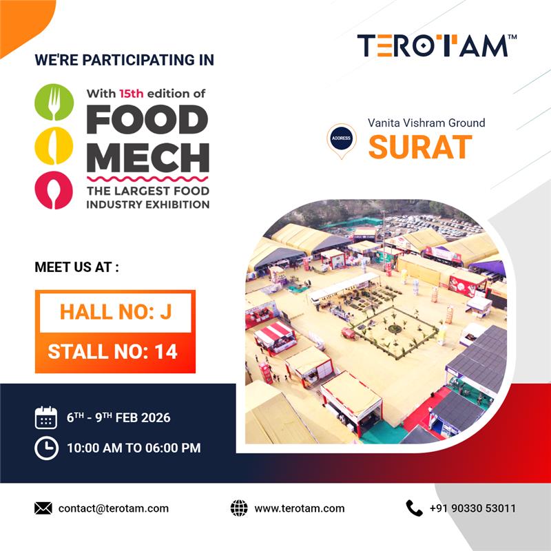 We’re at #FoodMech2026! 🚀

Meet #TeroTAM at Hall J | Stall 14 and explore smart operations &amp; maintenance solutions for the food industry.
📍 Vanita Vishram Ground, Surat
 📅 Feb 6–9, 2026

#FoodIndustry #CMMS #SmartMaintenance #AssetManagement