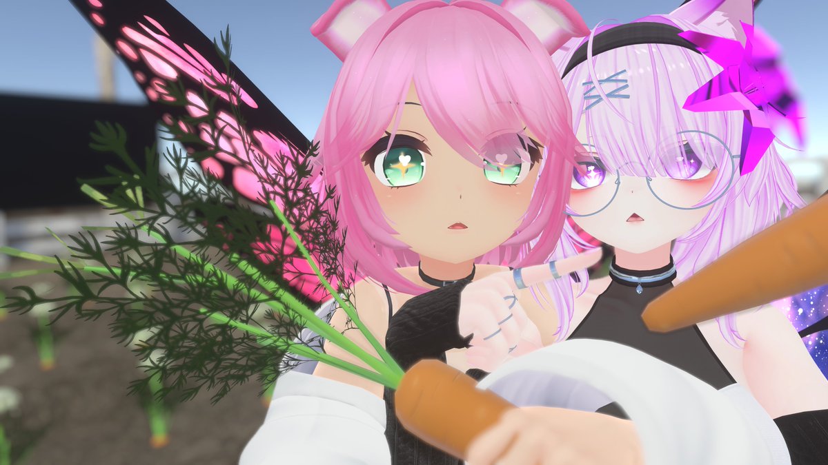 shammytsi's tweet photo. This is a world where you plant carrots that grow in realtime! These photos were taken with weeks/months between them https://t.co/XgZVHqSwuf
