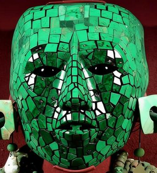 iAmBLiCKY's tweet photo. #Arenabreakoutinfinite #CulturalRelics #KingPakalsMask #JadeMaskOfPakal New red idea. An ancient Mayan jade mask. Extremely vibrant jade facets that when you inspect the mask, it shimmers while you move it around. https://t.co/mpz8NG6ZSV