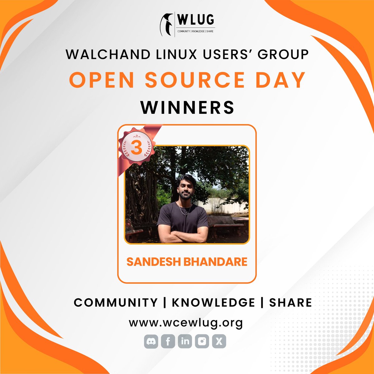 wcewlug's tweet photo. Winners of Open Source Day 2k26 are: 🏆

🥇 Ankita Kakde
🥈 Shruti Pawar
🥉 Sandesh Bhandare

Congratulations to the winners for their outstanding performance! 🥳🎉

A big shout-out to all participants for making Open Source Day 2k26 a huge success!🔥 https://t.co/CwG5dPCSGF