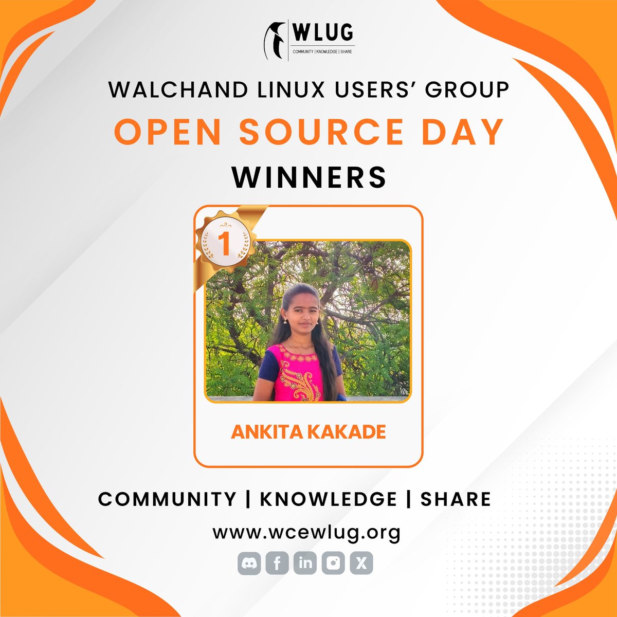 wcewlug's tweet photo. Winners of Open Source Day 2k26 are: 🏆

🥇 Ankita Kakde
🥈 Shruti Pawar
🥉 Sandesh Bhandare

Congratulations to the winners for their outstanding performance! 🥳🎉

A big shout-out to all participants for making Open Source Day 2k26 a huge success!🔥 https://t.co/CwG5dPCSGF