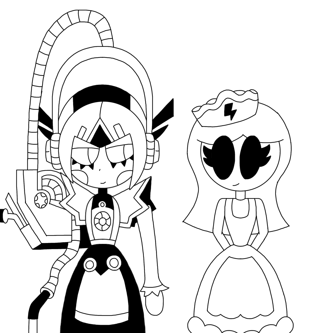 <a href="/jsketch12/">Juno 🚂</a> 
OC sketch fanart)
Both are here ready to help each other 
Sweeper woman belongs to Juno / jsketch12
&amp; clara belongs to me (Spain star)
#ocfanart #sketchart #digitalart #DesignARobotMaster