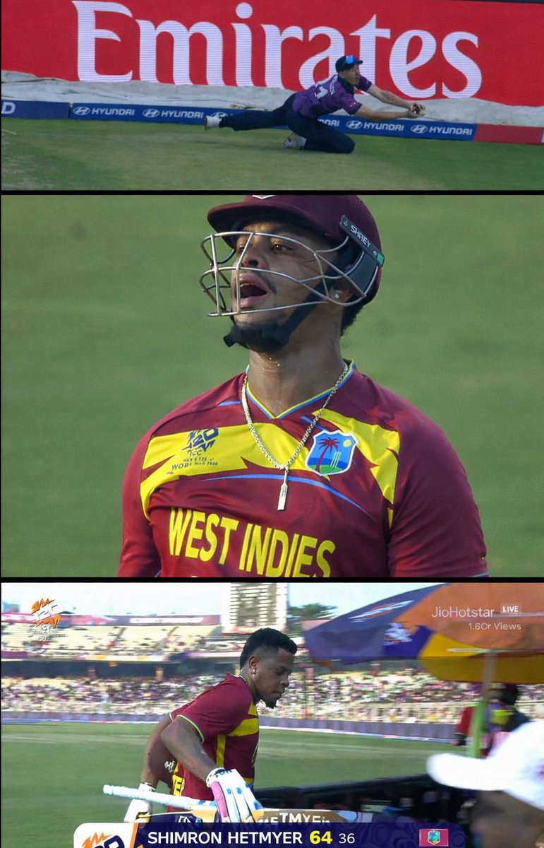 SportoGraphy25's tweet photo. McMullen’s catch and Hetmyer’s innings both nailed it to perfection. WI 182/5 (20) #WIvsSC #T20WorldCup
📸@JioHotstar @StarSportsIndia https://t.co/vqQyrloX4T