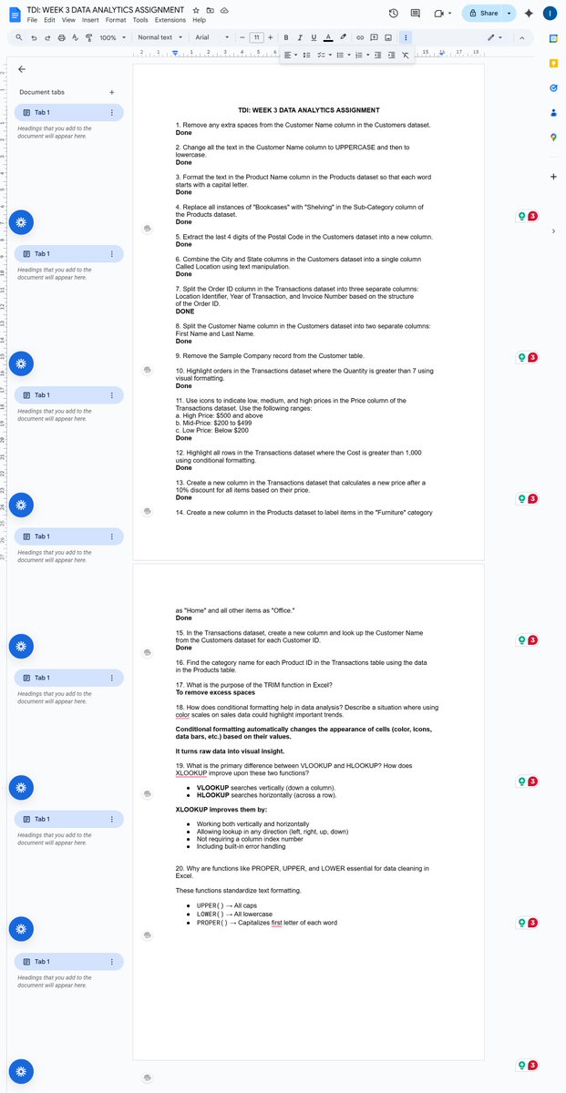 Baale207's tweet photo. TDI: WEEK 3 DATA ANALYTICS ASSIGNMENT

https://t.co/xIVt1gG9LE

@TDataImmersed 
@DabereNnamani 
@DanielTomi11  
@msexcel 
#TDI https://t.co/IHRs8X6nTk
