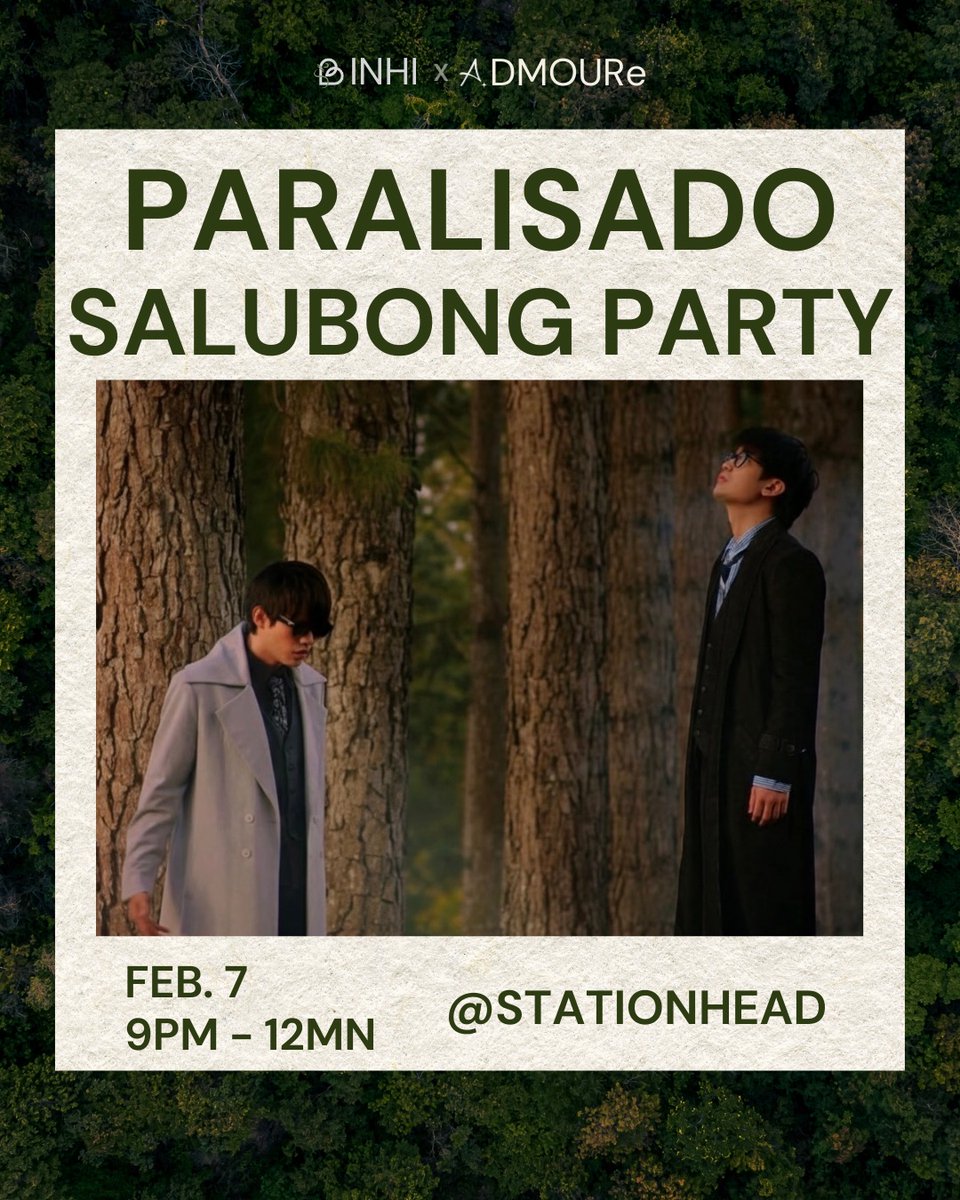 260207 [EVENT]

BINHI and ADMOURe! Are you ready? Dahil hindi lang ito basta pag-aabang, kundi ito’y pagdama.

Let ‘PARALISADO’ of Arthur Nery and Adie wrap the night! 💚💛

See you on Stationhead! 

🔗: stationhead.com/c/admoure

#Adie #ArthurNery #Paralisado_ArthurNery_Adie