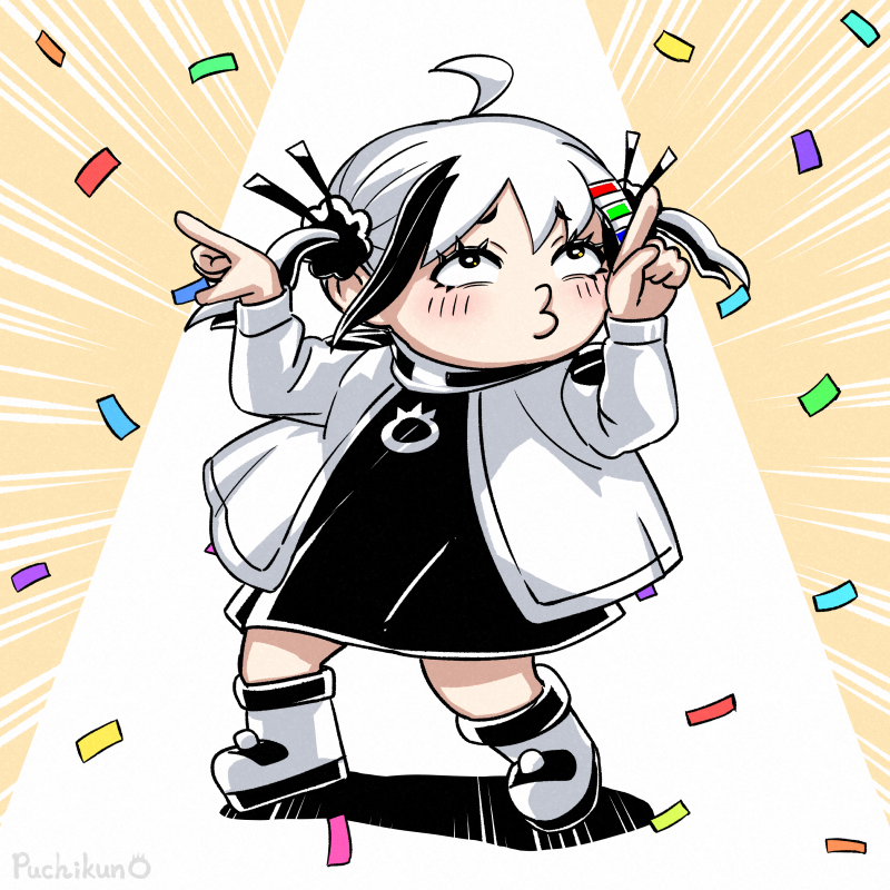 「おはモノチ 「テンションアゲアゲでいくっち～!」 #MonochiProject」|ぷちくん/puchikun（絵師）のイラスト