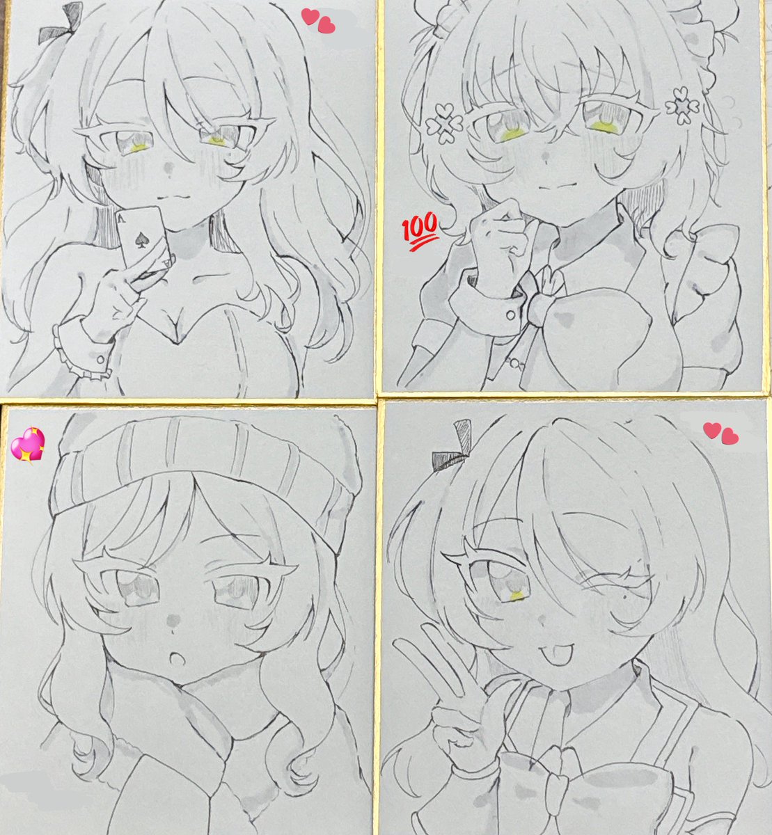 【コメント受付中】ペアデザイン色紙リクエスト専用ページ 今日プレゼントした色紙たち( ᴖ ̫ᴖ )♪♪