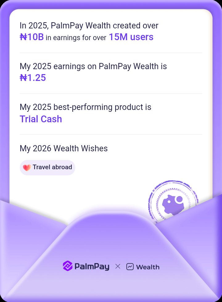 Hadeybanjor's tweet photo. Click to view my PalmPay 2025 Wealth Journey: https://t.co/VJyNCNJAk6 https://t.co/311h4Q0q3g