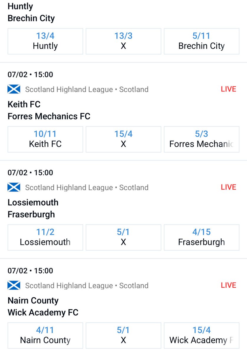 SHFLdiary's tweet photo. Down to six @breedongroup @LeagueHighland fixtures today as winter continues to rain on everyone’s parade. Please note the game at Keith is off. Prices courtesy of @McBookie https://t.co/dY1njdrJQN