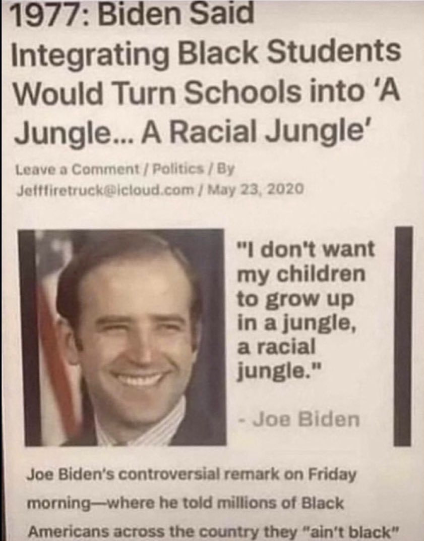 Joe Biden is a racist fck.
