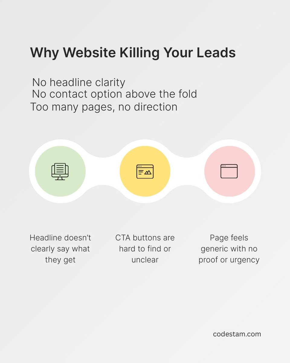 CodestamStore's tweet photo. Website mistakes are killing your leads. https://t.co/l4J1Kp2fHV
