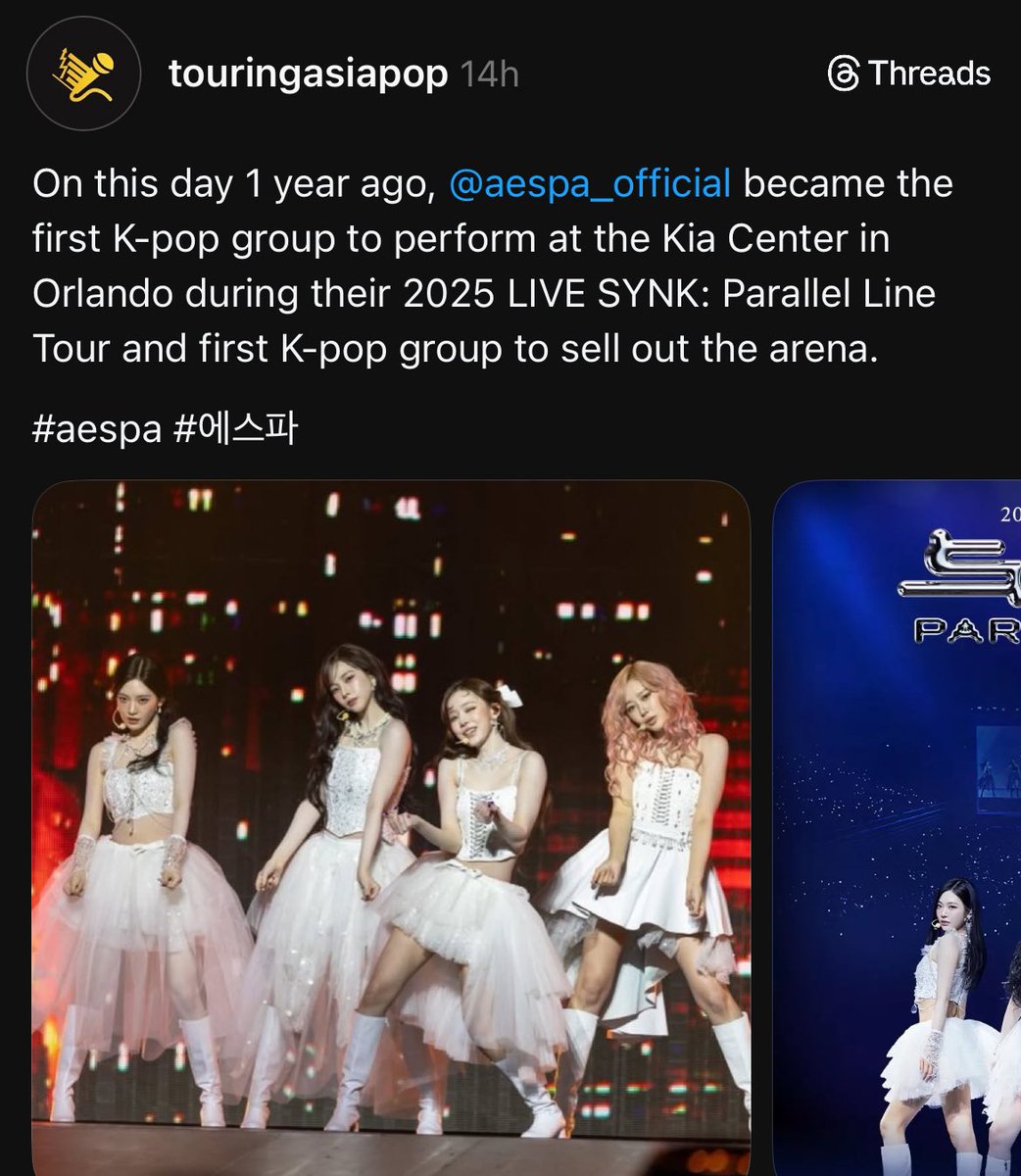 แอคigของKiaCenterมาโพสถึงเอสป้าครบ1ปีที่ไปจัดคอน(อารีน่าที่เอสป้าไปจัดคอนเสิร์ตที่เมืองออแลนโด้รัฐฟลอลิดา,US เป็นkpopวงแรกที่ไปจัดKiaCenterแล้วบัตรsold outด้วย) พออ่านเม้นคือเขาอยากให้กลับไปจัดกันอีกอ่ะ เอสป้าทัวร์3ไม่มีแผนไปฝั่งนั้นหรอ งง