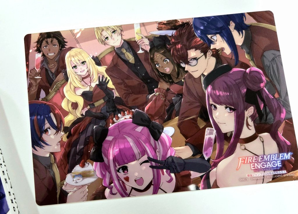 💍お知らせ💍
３月４日発売の雑誌｢最強ジャンプ｣に
『ファイアーエムブレム エンゲージ』の
クリアカードがついてきます！

📍ポストカードサイズ &amp; クリア素材
📍イラスト描き下ろしました！
皆様の応援のおかげです！是非ゲットしてください🍷✨
#FEエンゲージ