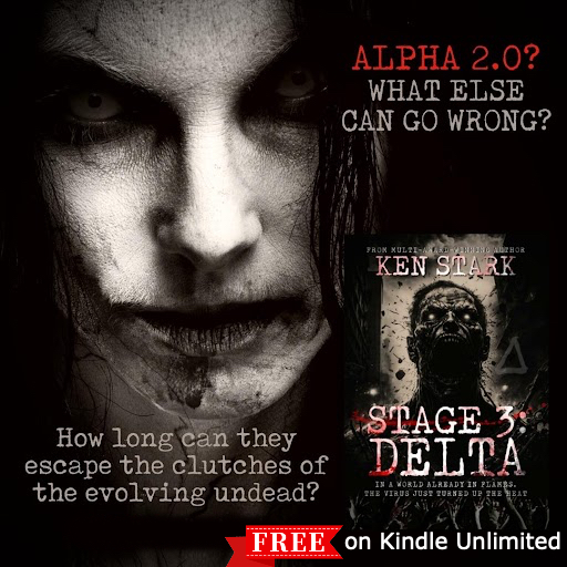 The undead were changing. Evolving. Acting and reacting together in a kind of hive-mind.

STAGE 3: DELTA - The latest in the Stage 3 series
mybook.to/stage3delta

FREE on #kindleunlimited

Also on #audiobook

#horror #WalkingDead #zombie #audible #zombies #audiobooks
