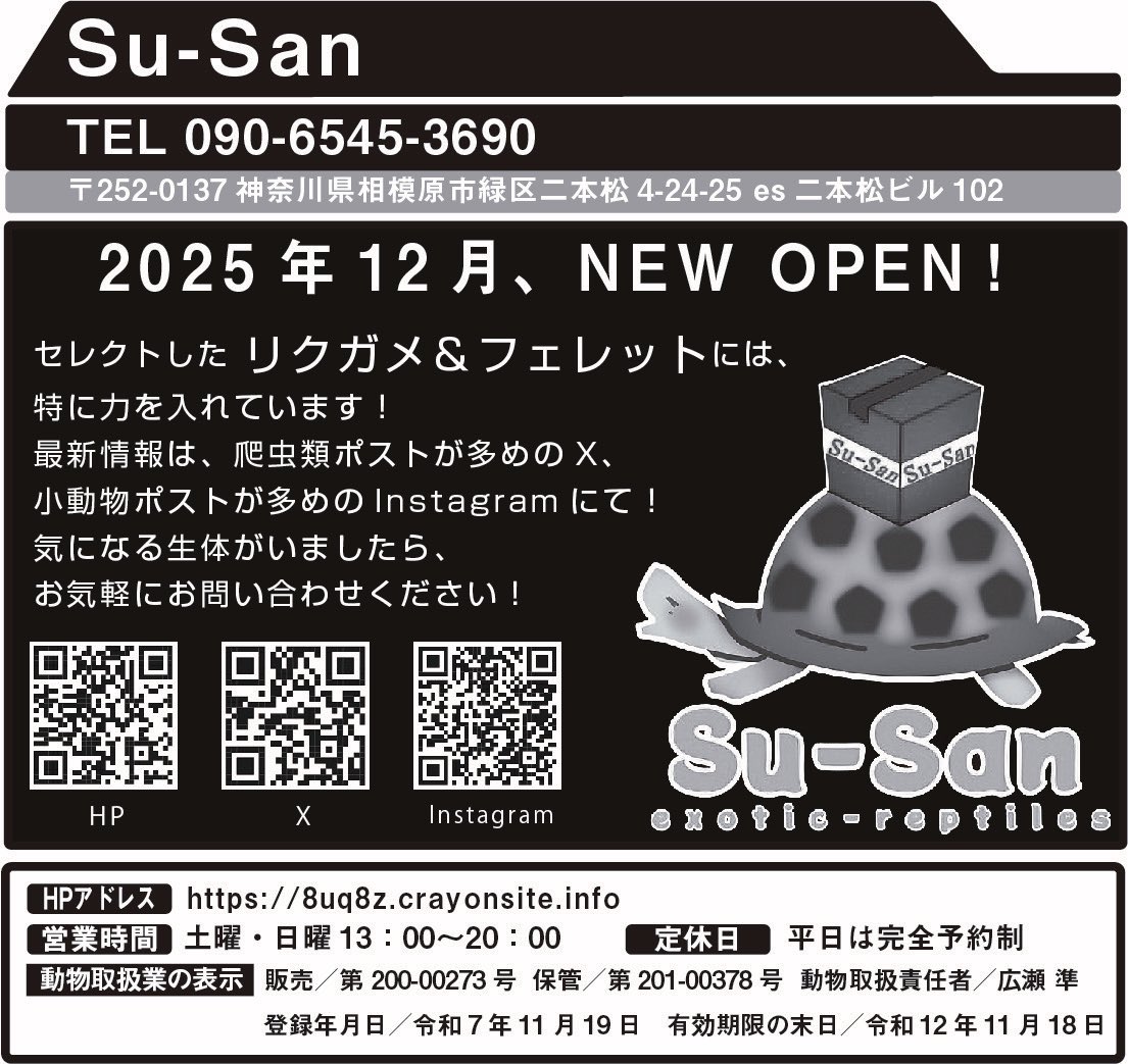 🐾お知らせ🐾
爬虫類飼育者ならマストなコチラ‼️
当店も遂にビバリウムガイドへ掲載して頂きました♪嬉しい限りです♪
#ビバリウムガイド