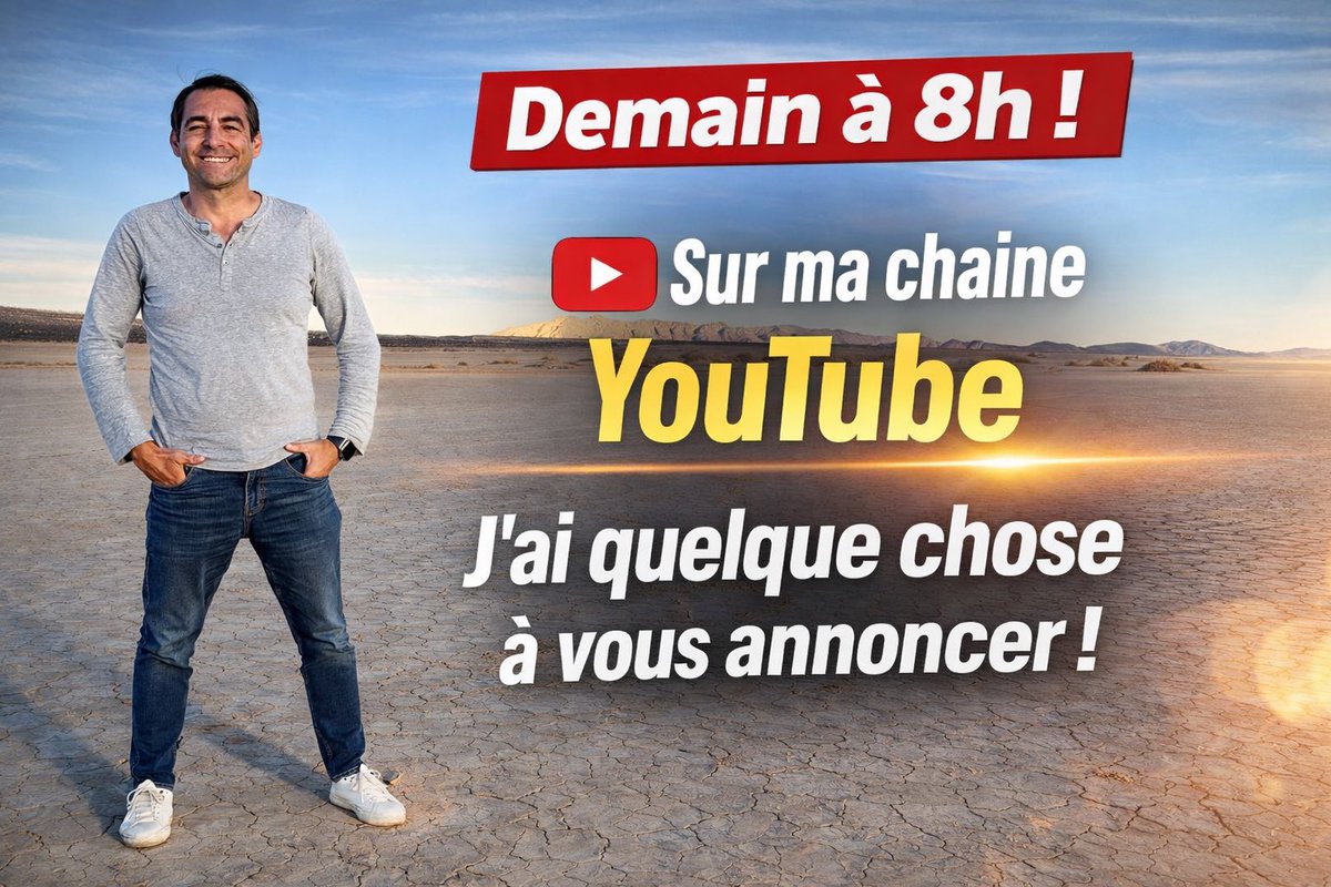 DrevetCyril's tweet photo. Hello les amis !
Demain, Dimanche 8 Février à 8h ⏰
Sur ma chaîne YouTube 🎥
J’ai quelque chose à vous annoncer !
🔔 🔥 https://t.co/f7cdKSu6L2 https://t.co/5G6QVLhB4p