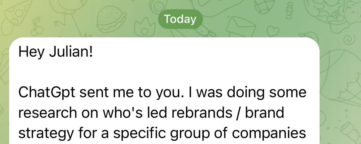 this is my first.

AI discovery is becoming a real distribution channel.

work your show.
show your work.
repeat.