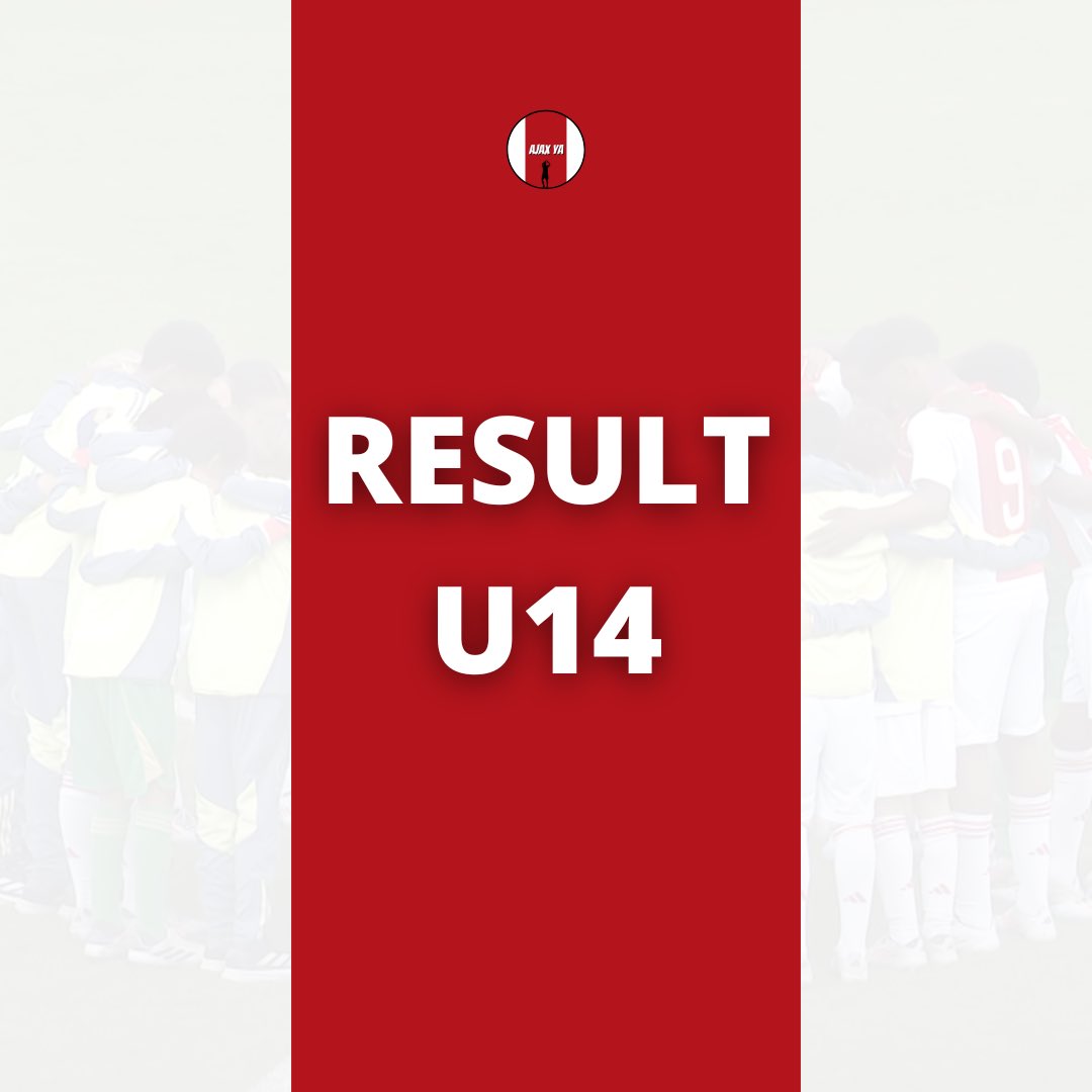 𝗥𝗘𝗦𝗨𝗟𝗧
• Ajax U14 - Feyenoord U14 4-1
⚽️ Moeijed Abdalla 2x, Mubashir Tagba &amp; Jason Goring! ✖️✖️✖️

#AjaxU14 #AjaxYouth