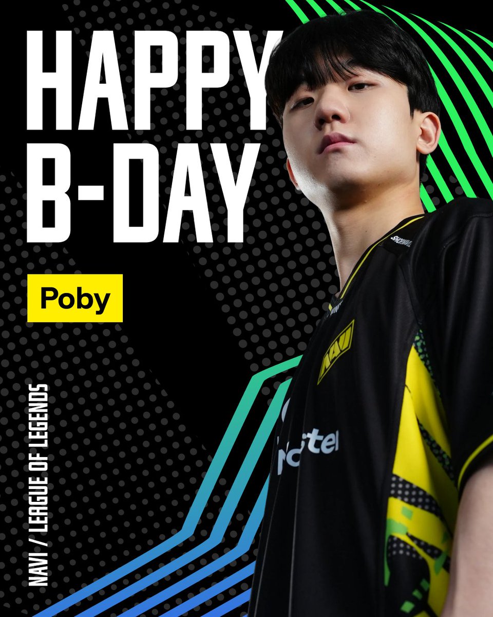 Today is our mid laner <a href="/Poby0207/">NAVI Poby</a>’s birthday.
Join us in wishing him a very happy birthday! 🥳