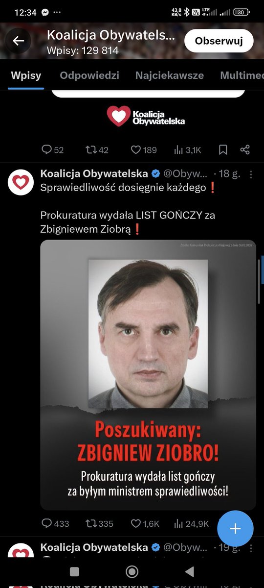 Wiecie że na oficjalnej stronie osób poszukiwanych listem gończym nie ma pana ministra <a href="/ZiobroPL/">Zbigniew Ziobro | SP</a> ? Nie ma go też wśród osób poszukiwanych przez Komendę Stoleczną Policji. List gończy za panem ministrem możemy za to odnaleźć na oficjalnym "X"  <a href="/Obywatelska_KO/">Koalicja Obywatelska</a>

Co za przypadek.