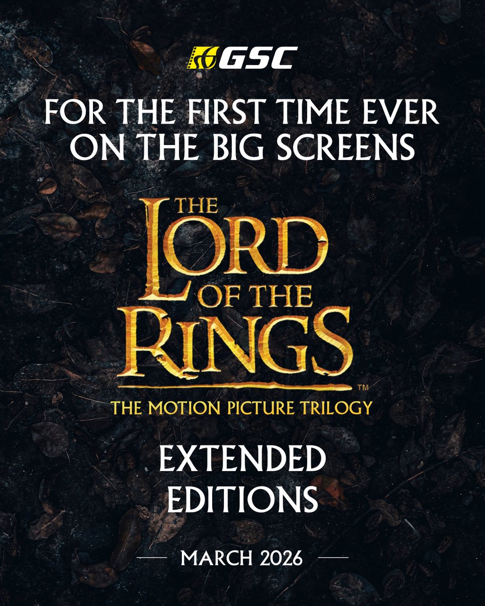 GSCinemas's tweet photo. For the first time ever in Malaysian cinemas, #TheLordoftheRings Trilogy Extended Editions are coming to GSC this March! 

Stay tuned for more the ultimate experience, only at GSC! 🔥 https://t.co/cpJ45algaP
