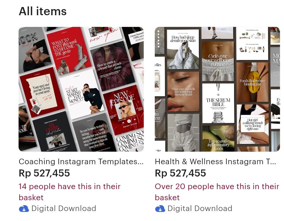 latifaskaa's tweet image. "Apa saja contoh template yang bisa dijual, Kak?"

Contohnya kayak gini.
Template desain untuk Instagram.

Ingat, pilih yang spesifik.
1. Template temanya apa
2. Untuk bisnis/bidang apa

Jangan lupa riset juga~