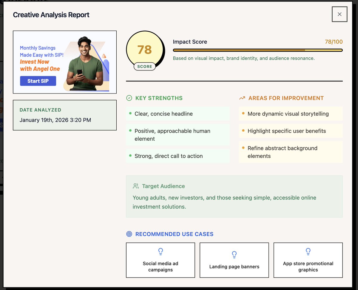 vanikyaai's tweet photo. AI shouldn’t stop at generation.
Creative Insights helps you understand what visuals work — and why.
Better decisions. Better results. Vanikya AI(https://t.co/SdZJC8R0qo)
#CreativeAnalytics #MarketingAI #AIInsights #AdTech https://t.co/srdqjTJjEM