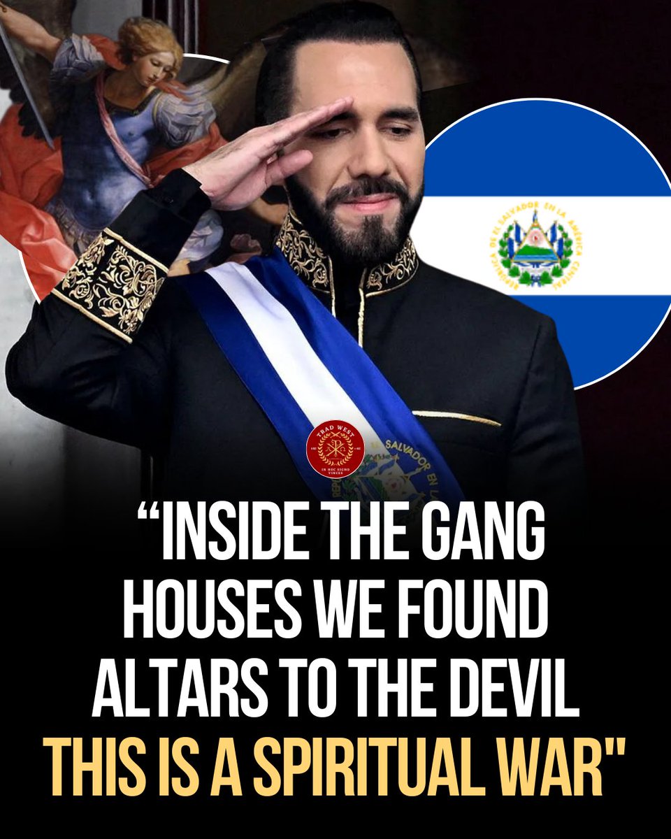 President Bukele from El Salvador revealed that when they arrested the gangs and raided their houses they found altars to satan

The gangs were literally worshipping satan

He then said “our struggle is not against flesh and blood but against the powers of this dark world and