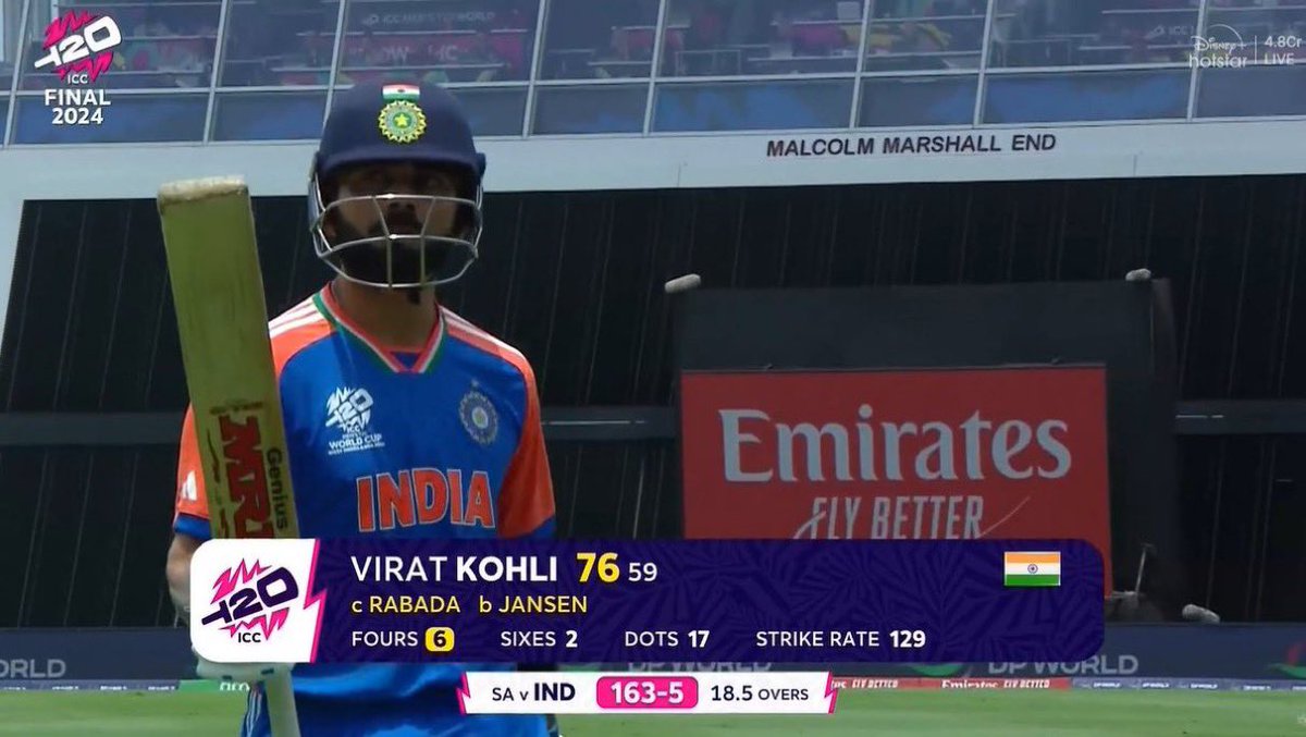 yush_18's tweet photo. They trashed Virat Kohli for his 76(59) till date but won't open their mouth now!!

Why intent merchants are not going for 20 balls 50 after early collapse now against mighty USA? Virat that day took India's score to 176 from a big collapse &amp; won us the WC. 

#INDvsUSA #T20WC https://t.co/qEUISTaM7x