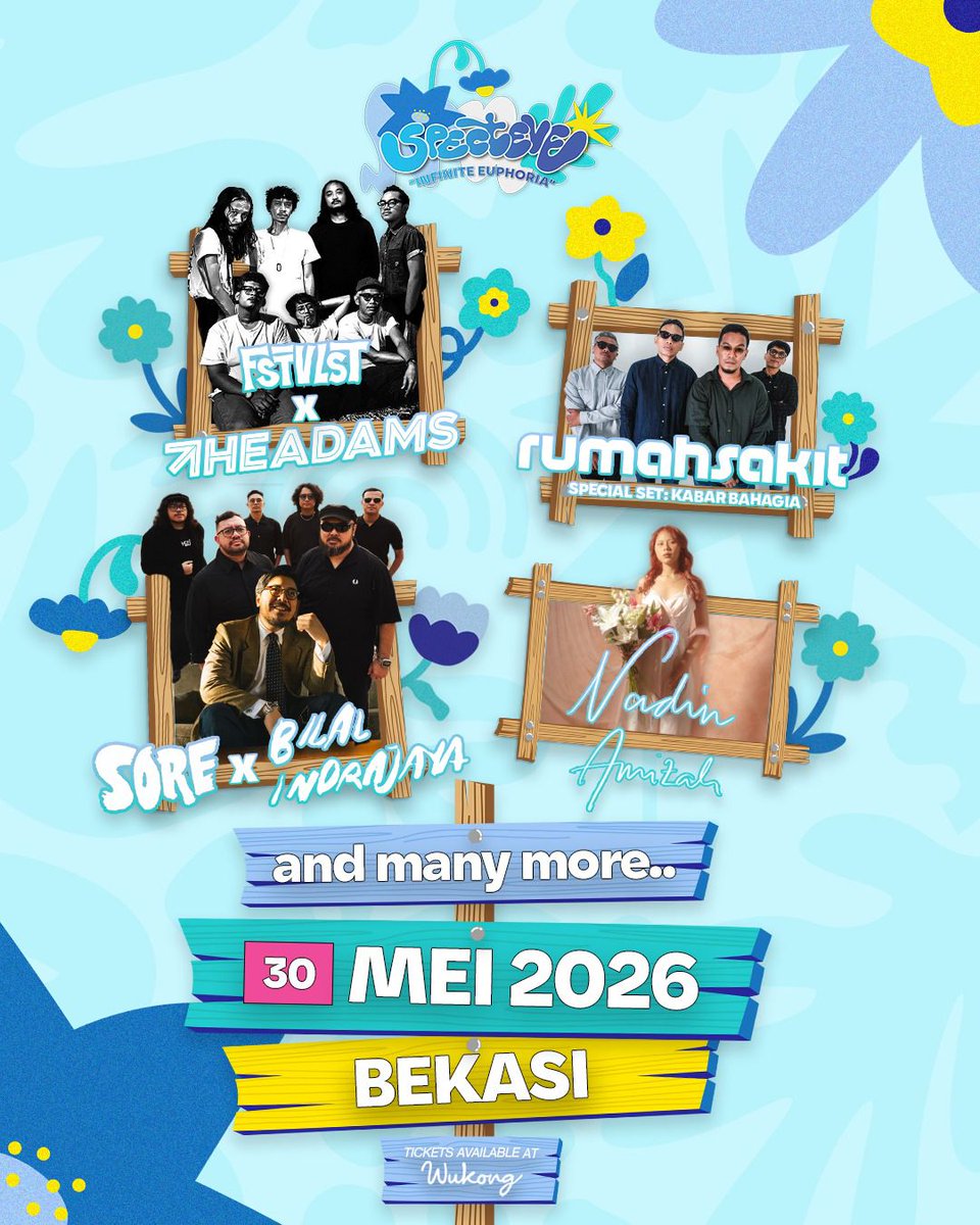 Dirixh's tweet image. 🚨 TIKET UNDERWEB SPECTEVE 🚨
FSTVLST x The Adams • Rumahsakit • Sore x Bilal Indrajaya • Nadin Amizah
📍 Bekasi | 🗓 30 Mei 2026
🎟 READY TIKET UNDERWEB.
CEPAT SEBELUM HARGA NAIK &amp;amp; SOLD OUT
DM SEKARANG. #specteve #underweb