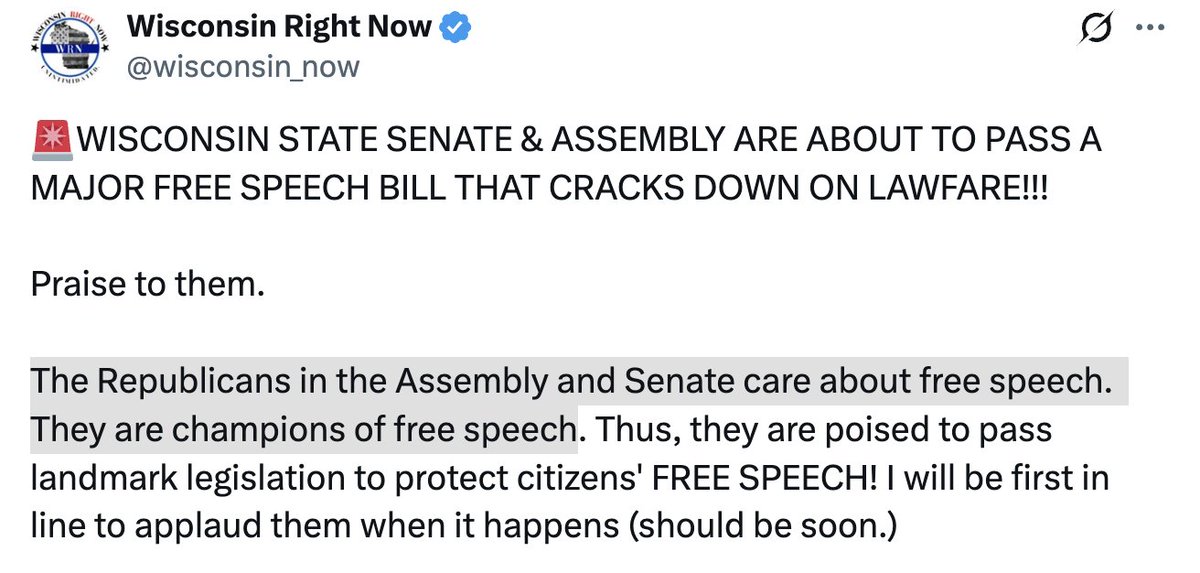 jnorcr's tweet photo. It is difficult to see how #Wisconsin Republicans are the champions of "free speech" because they join the #ACLU in supporting #AB701 (UPEPA) when the GOP is also pushing #AB961 (which we can only expect to be targeted at the LGBTQ+ community).
#StopAB961 https://t.co/nesF3B9RWd